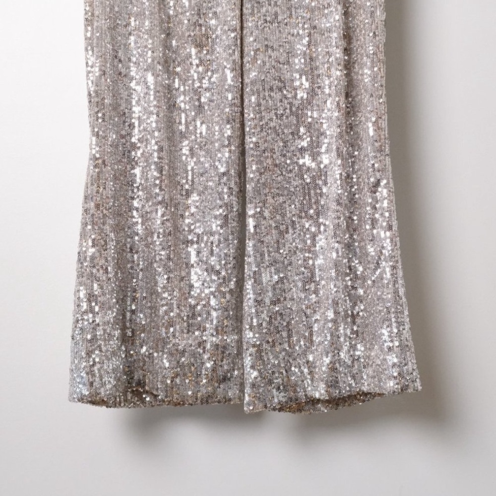 Express High Waisted Sequin Pleated Cropped Trouser Size Small - Picture 6 of 12